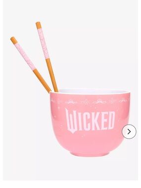 Wicked Glinda Pink Ceramic Noodle Bowl (NIB)